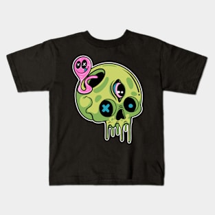 skull and ghost cartoon Kids T-Shirt